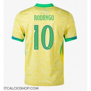 Brasile Rodrygo Goes #10 Prima Maglia Copa America 2024 Manica Corta